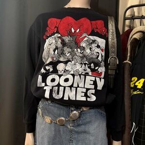 RARE Vintage Looney Tunes Black Graphic Crewneck Sweatshirt